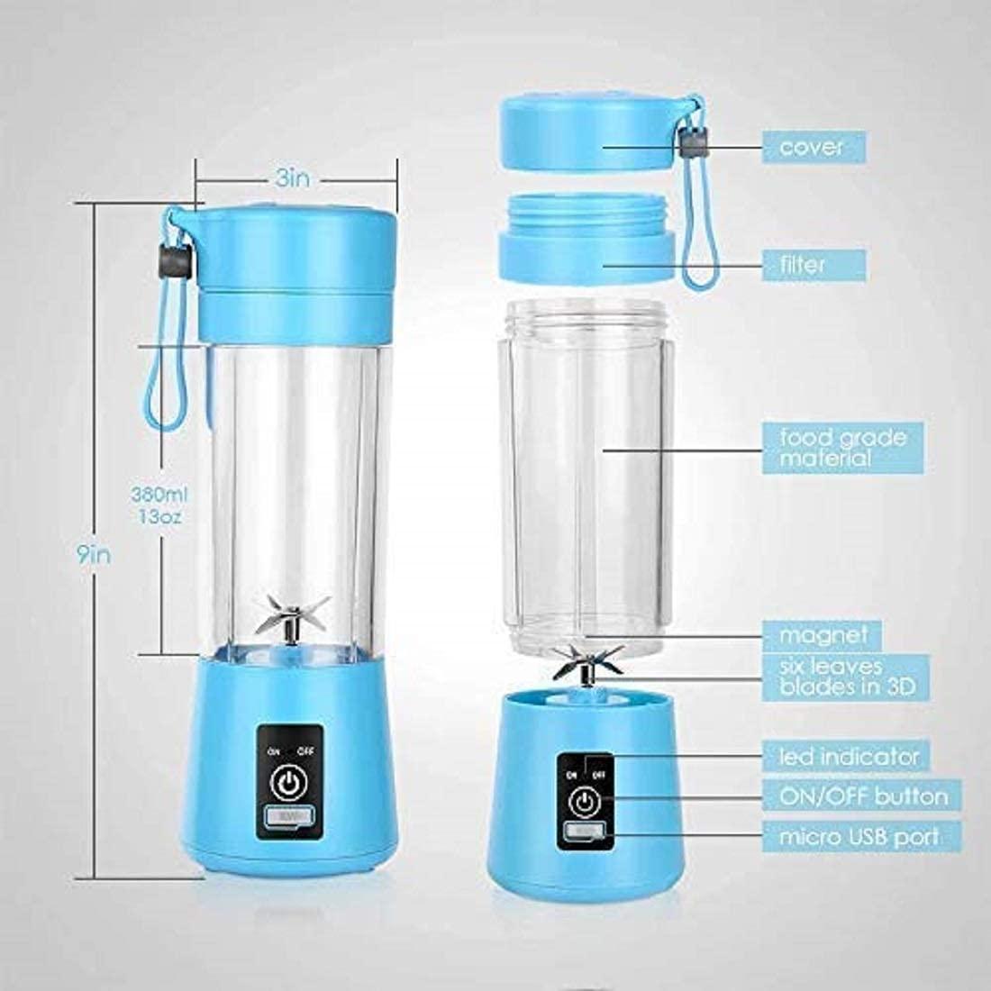 6 Blade Juicer- Portable Electric 6 Blade USB Juice Maker (380 ml)