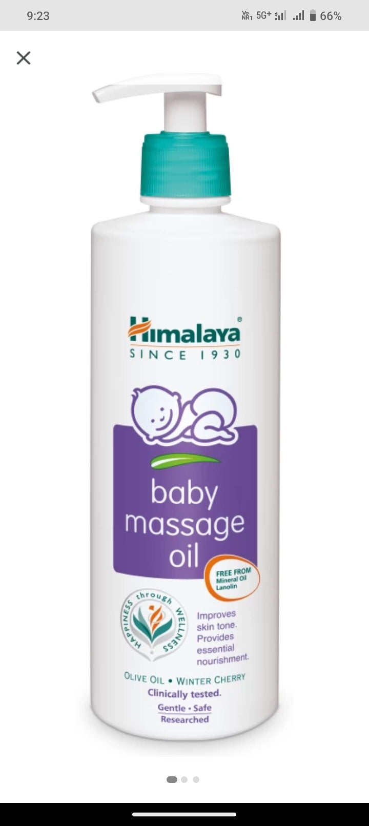 Baby massage oil care